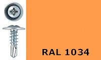 Саморез-клоп с буром 4,2х13 окрашенный, RAL 1034 (пастельно-желтый)